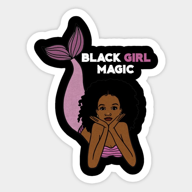 Black Girl Magic, Afro Mermaid Sticker by logiamerch